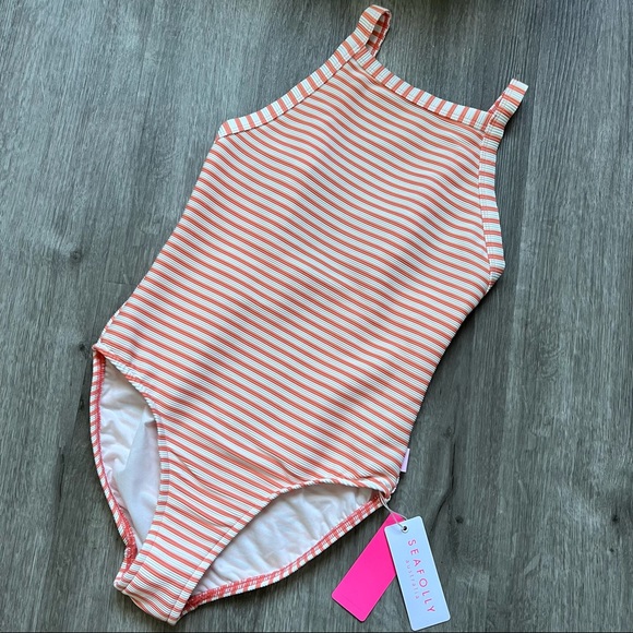 Seafolly• Island Tales Ribbed Stripe One Piece